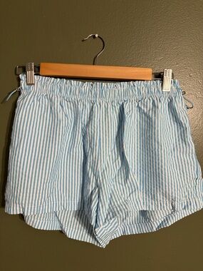 No Boundaries Blue and White Striped seersucker shorts